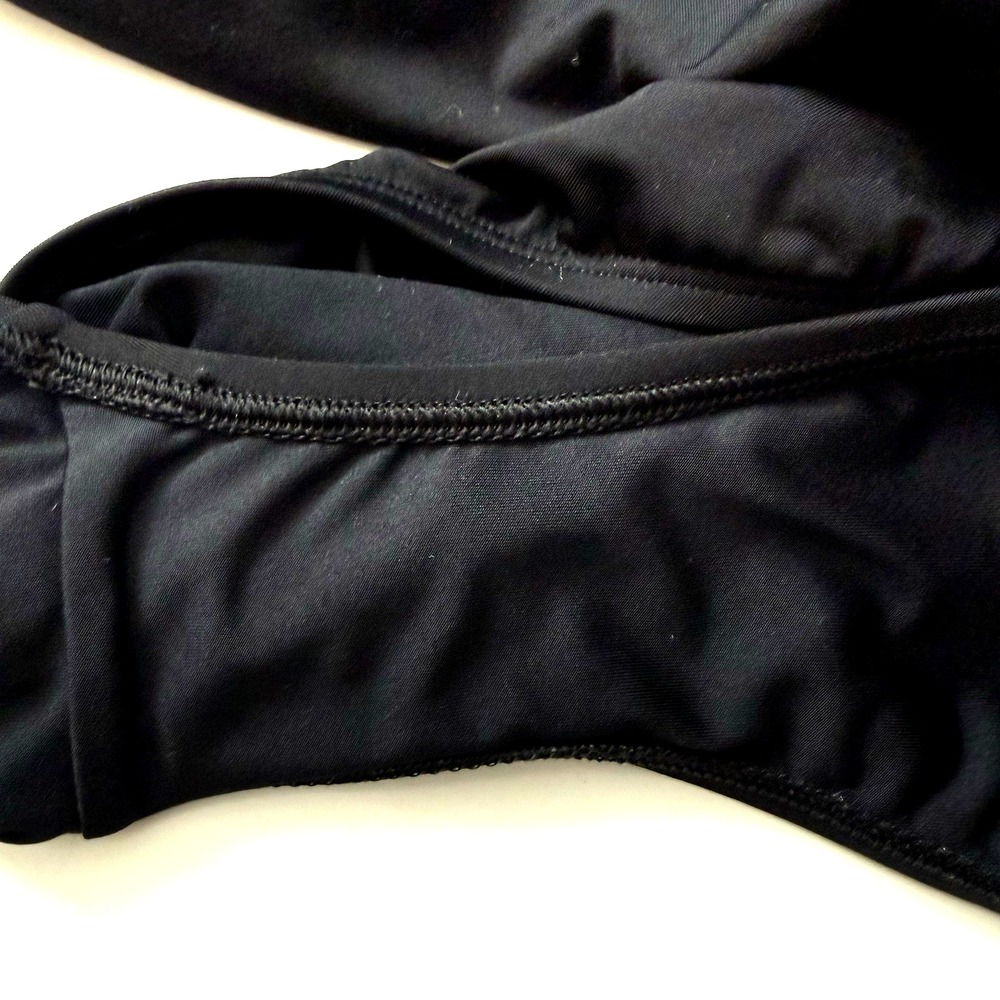 Lands End Black White Swim Dress Swimsuit Women L 14 High Neck Athletic Modest - Picture 8 of 9